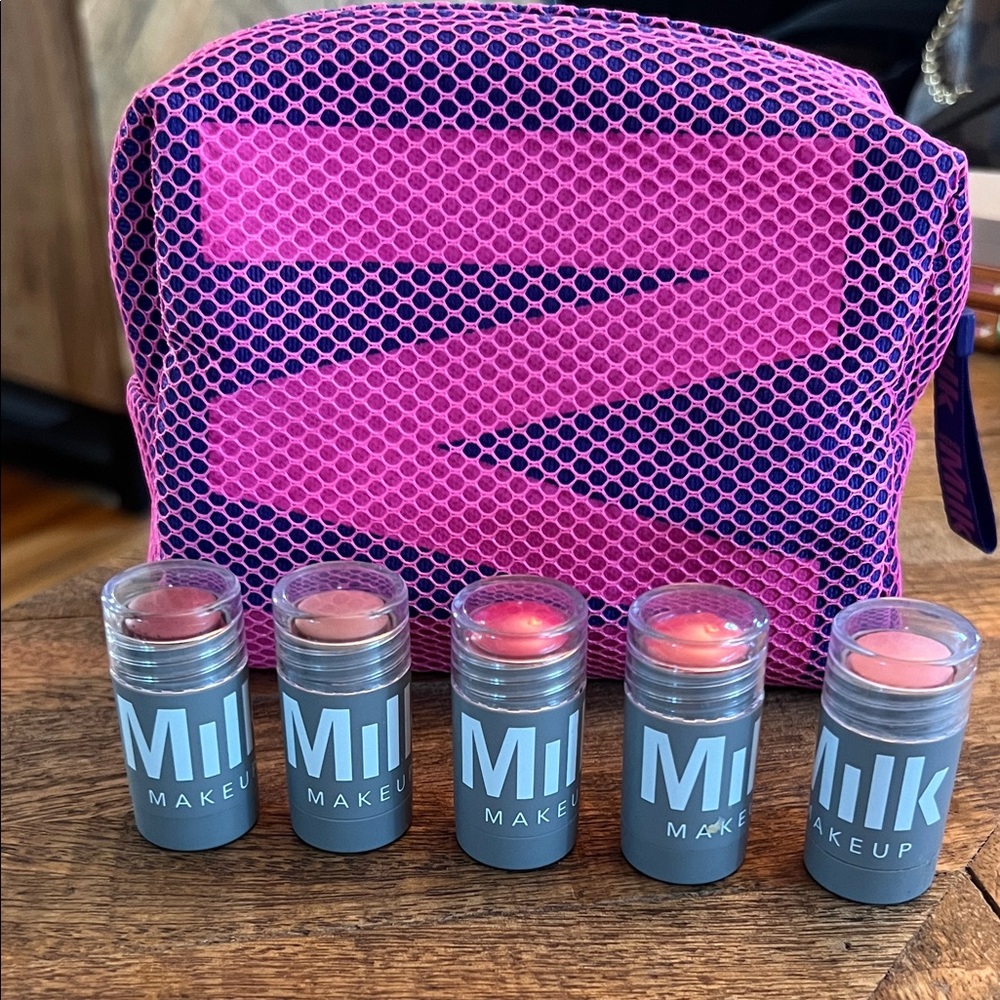 Milk Makeup Lip + Cheek Champions Set with Pink Bag